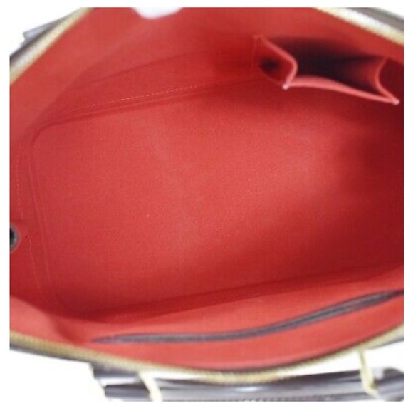 Louis Vuitton Alma Authentic in Damier Ebene print with Red fabric interior - Picture 12 of 15